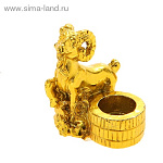 Сувенир "Горный козел" с подсвеч золот 18026