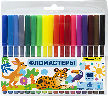 Фломастеры 18цв Silwerhof Веселые друзья 1830296 вент. колп