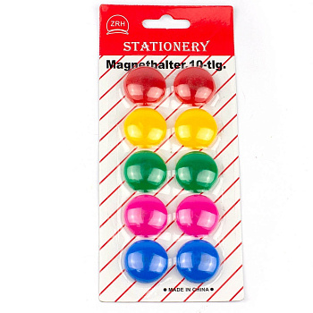 Магниты D-30мм 10шт цветные Alingar AL6560