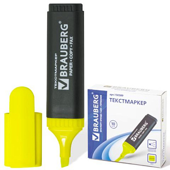 Текстовыделитель Желтый 1-5мм Brauberg 150389, Contract