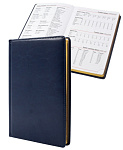 Ежедневник 2026г, А5, Qredo Nebraska, 15-8148, темно-синий/золотой срез, 168 л., иск. кожа