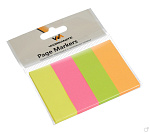 Закладки самокл. бумажные 4цв 20*50мм х40л Workmate 3007600 (14-3144) неоновые