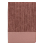 Ежедневник Qredo Soft Velvet А6+, 15-6906, пудрово-розовый, недатир., 128л, кожзам