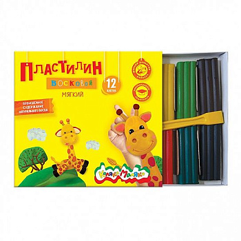 Пластилин  12цв Восковой Каляка-Маляка ПВКМ12 180гр