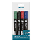 Набор маркеров перманентных 4цвета 1-3мм LITE PML01-4