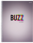 Тетрадь А4 80л BUZZ (80-8354) гребень, цвет.мелов.обложка, клетка, офсет