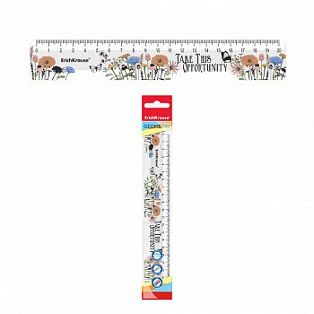 Линейка пластиковая 20см ErichKrause Wild Flowers (58101)