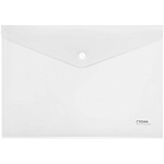 Конверт на кнопке А4 180мкм прозрачный Стамм ММ-31292