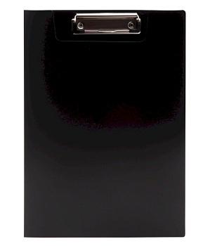 Планшет-папка А4 зажим+крышка черная Workmate, 15-6201 пластиковая
