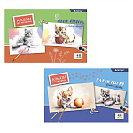 Альбом д/рис. 40л Alingar. Рисованные животные, AL11425, скрепка, обложка мел. картон