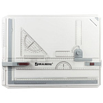 Доска чертежная А3, 505х370 мм, с рейсшиной, треугольником и чертежным узлом, Brauberg, 210536