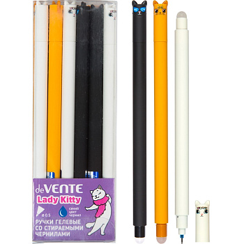 Ручка Пиши-стирай гелевая синяя deVENTE. Lady Kitty, 0,5мм 5051452