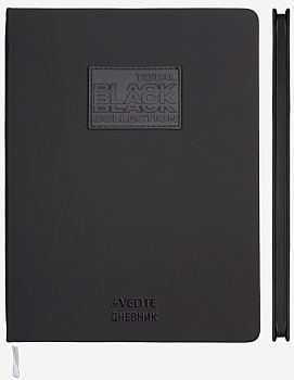 Дневник 1-11кл deVENTE. TOTAL BLACK, 2020669, кожзам, тв. обл.