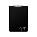 Блокнот А5 80л черный, клетка спирал 61989 обл. пластик