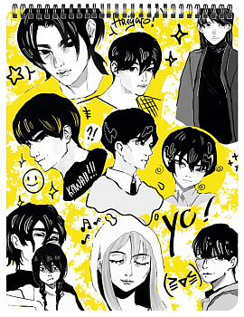 Скетчбук А5 60л Centrum ''Аниме'' желтый, 71653, спираль