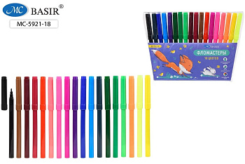 Фломастеры 18цв BASIR. Лисенок, MC-5921-18