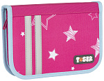 Пенал 1секция Tiger Мерцающие звезды, TGNQSC-B03E, тканевый