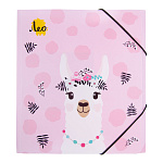 Папка с резинкой А5 Лео.Учись. Лама. 25мм 450мкм LRF-07 пластиковая