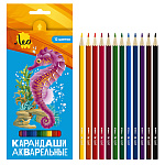 Карандаши акварельные 12цв Лео.Ярко LBSWP-12