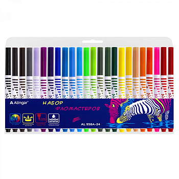 Фломастеры 24цв Alingar Зебра AL958A-24