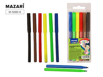 Фломастеры Mazari CIRCUS, 6 цв., M-5092-6 вентилируемый колпачок