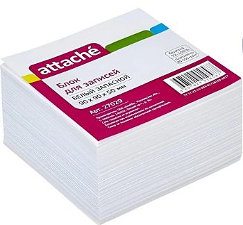 Блок д/записей Attache 9*9*5см белый 80г, 27029