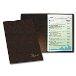 Папка-меню А4  10 файлов 2137.М-104 коричневая