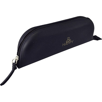 Пенал deVENTE. Be Happy, 7026213, Черный, 21x7,5x3,5 см, треугольный, силиконовый