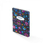 Записная книжка, А6, Yalong, 80 л., Вышивка на черном, YL-PJB-A693, 7БЦ, на резинке, клетка,