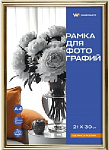 Фоторамка 21*30см пластик Золотая, Workmate, 15-8060, 12мм вставка акрил