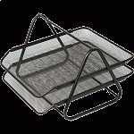 Лоток для бумаг deVENTE 3101702, чёрный 35x29,5x20см 2х секц. горизонт., металл. сетка