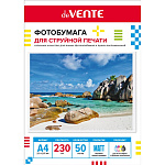 Фотобумага А4, 230г/м2, 50л., 1-сторон. матовая 2042407, deVENTE