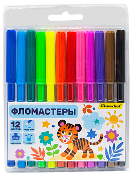 Фломастеры 12цв Silwerhof Веселые друзья 1481510 вент. колп