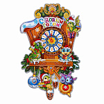 Панно декоративное, бумажное, Символ года с часами, 336-473, с блестящим слоем, 40 см