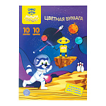 Цветная бумага офсетная А4, Мульти-Пульти, 10л., 10цв., в папке, БЦо10-10_31586