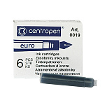 Картридж д/перьев ручек синий 0019/06, 6шт Centropen