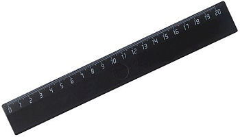 Линейка пластиковая 20см черная Workmate 15-0745