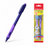 Набор из 2 ручек шариковых ErichKrause (58527) ErgoLine® Kids Stick&Grip Neon 0.7, Super Glide Technology, цвет чернил синий, фиол грип (в пакете)