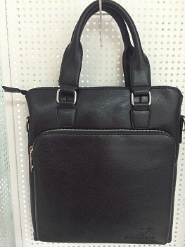 Сумка деловая д/офиса и учебы  кожазаменитель черная 2081-2