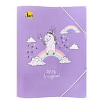 Папка с резинкой А4 Единорог, 35мм 450мкм LRF-06 пластиковая Лео.Учись