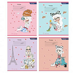 Тетрадь  12л клетка Alingar, Милые девочки AL10323 обл.картон