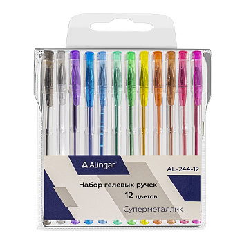 Набор гелевых ручек 12цв Alingar. AL244-12