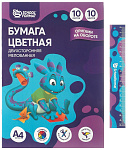 Бумага цветная А4 2-стор. 10цв 10л БЦ2М10Л10Ц-ШК schoolФОРМАТ скрепка, мелованная