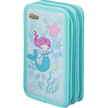 Пенал 2секции Русалка, ткань, 190х110 мм, ПКТ 11-20