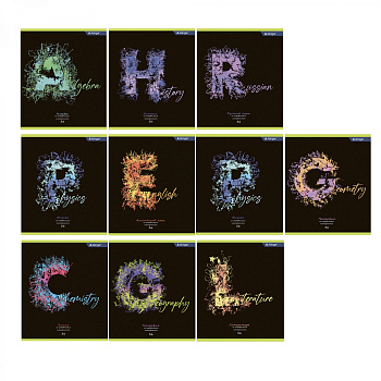 Комплект 10шт тематич. тетр. Alingar "Letters. 36л AL11036