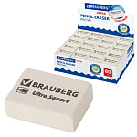 Ластик прямоугольный 26x18х8мм 228707 каучук Brauberg белый