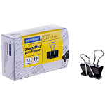 Зажимы  д/бумаг 19мм черные 12шт (упак) OfficeSpace BCLBL19_1234 (60л)