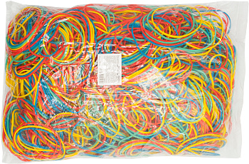 Резинки д/денег 1000гр d-60мм цветная BURO 1723371