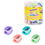 Точилка ЮНЛАНДИЯ, 272505 двуцветная, пастельные цвета ассорти