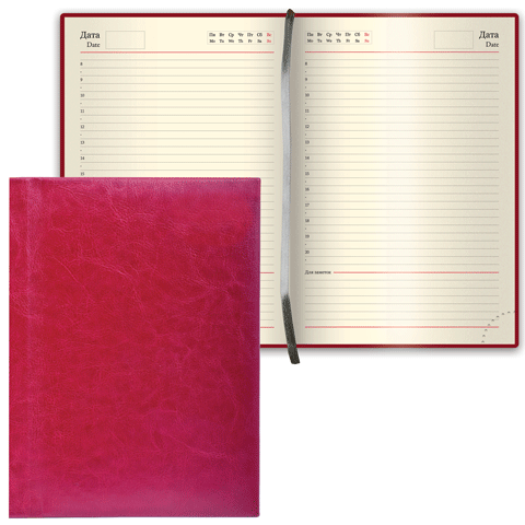 Ежедневник А5 недат бордо блок тонир 123415